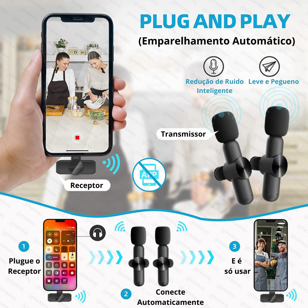 Microfone de Lapela Wireless One-Audio