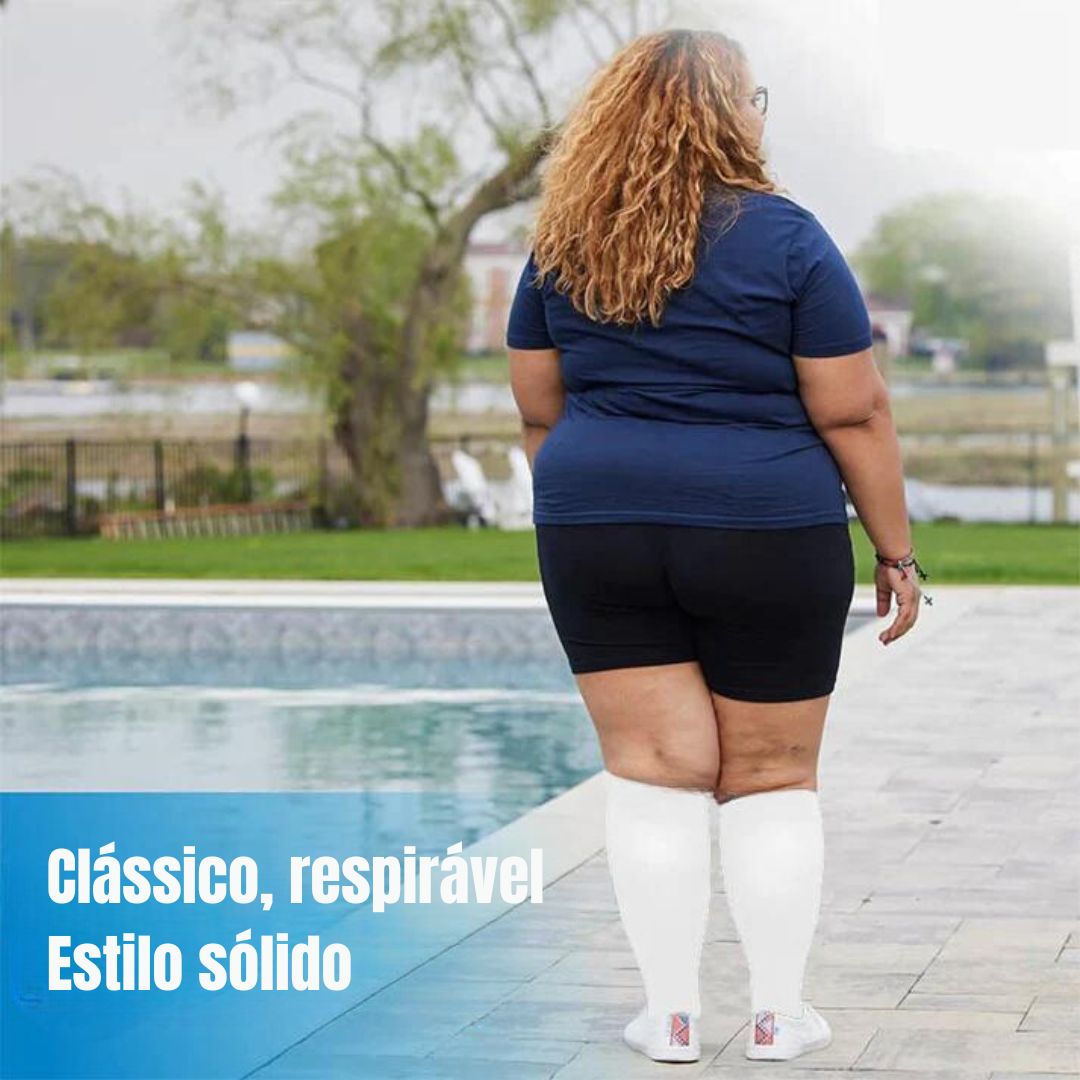 Meias de compressão de panturrilha larga Plus Size  (3 pares)