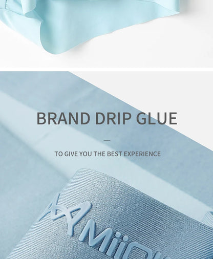 MIIOW 3Pcs Ice Silk Man Underwear Boxer Metal Fiber Antistatic Men Underpants Seamless Cut Hem Men's Panties Boxers Shorts Trunk