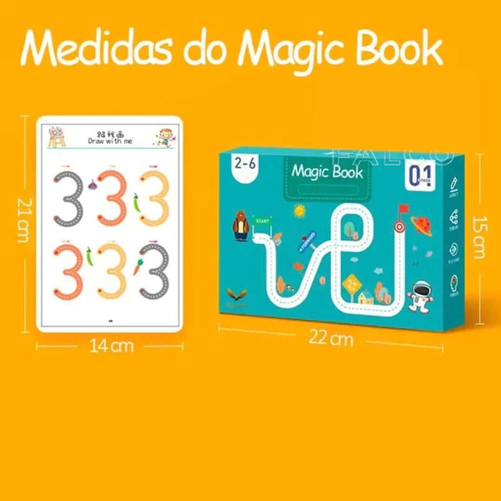 Caderno de Traço e Desenho Infantil Magic Book